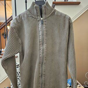 Trilogy Cargo Outfitters Men's Full-Zip Sweater, Olive/Brown, Sz XL